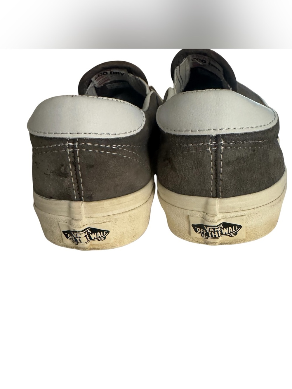 Vans Women's Gray Slip-On Suede Leather Sneakers Size 10 - Picture 4 of 7